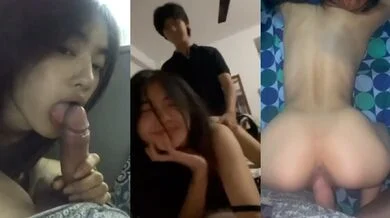 Cute Slim Girl Blowjob and Doggy Style Sex Video