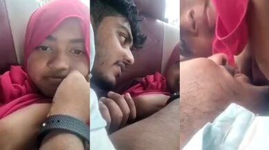 Cute Hijabi Muslim girl’s Boobs Sucked the Car HD