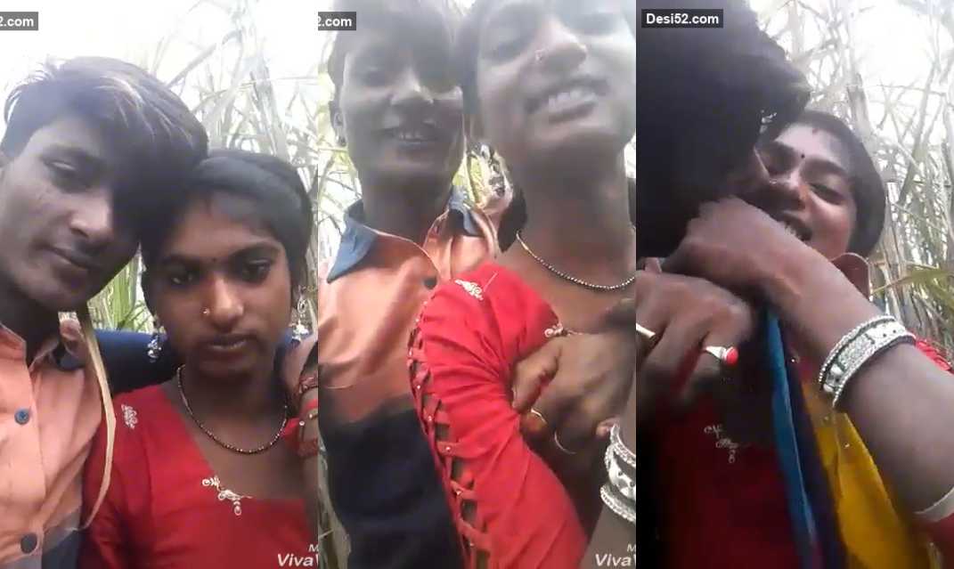 Local Village BF GF kissing in Jungle HD