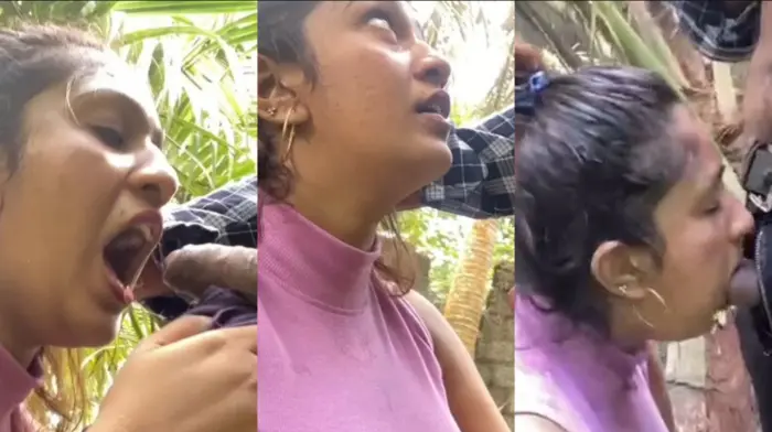 Sri lankan Young Couple Blowjob Outdoor HD
