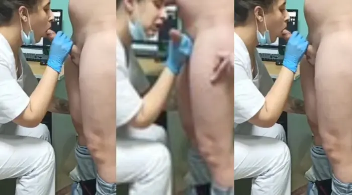 Cute Nurse Blowjob to Doctor in Hospital HD